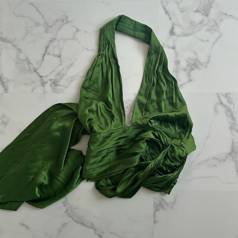 Banana Republic Green Satin Blouse